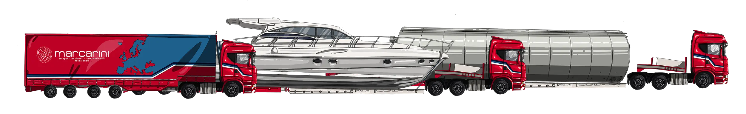 Marcarini Autotrasporti 3 camion disegno